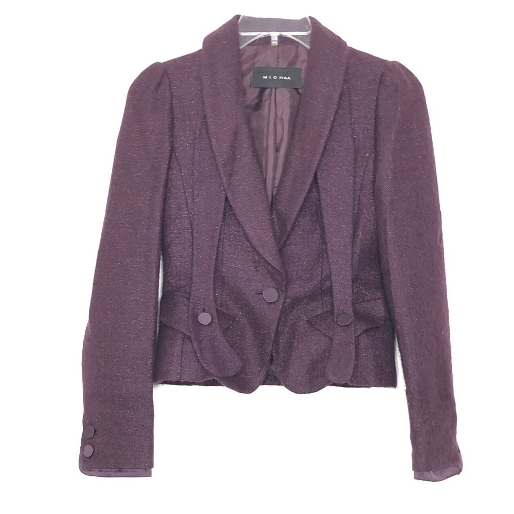 MICHAA By Glam Single Button Blazer Jacket Coat CU
